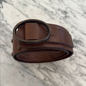 Vintage Gap Studded Genuine Leather Belt - Brown
